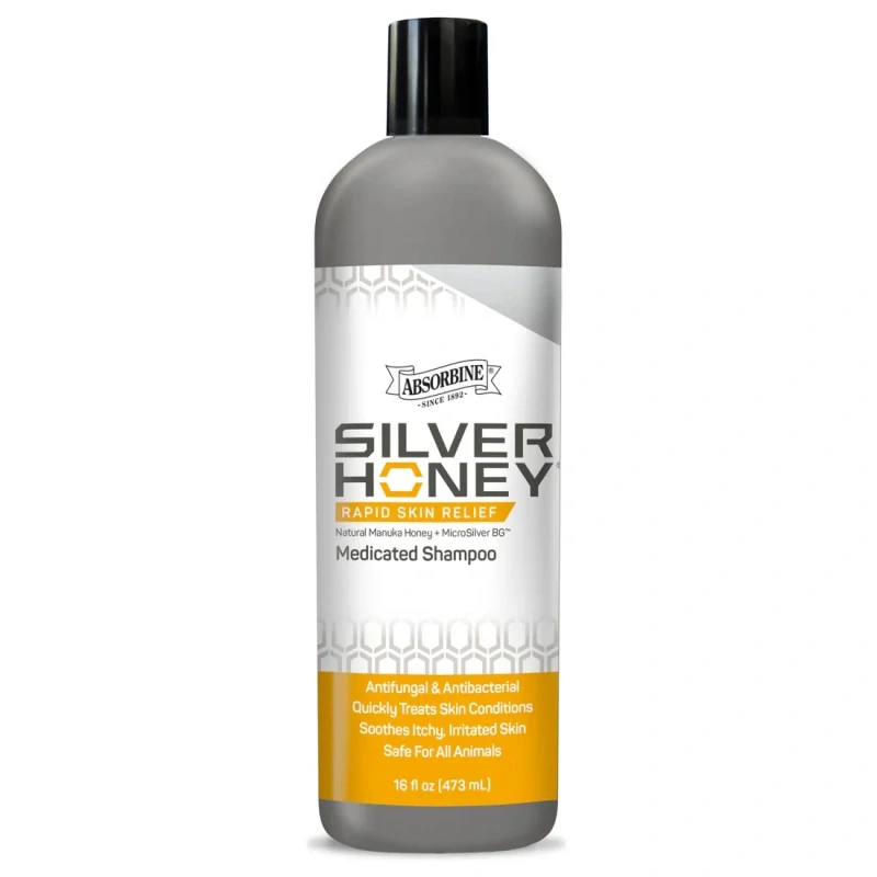 Absorbine - Medicinální šampon pro koně Silver Honey Shampoo, Láhev 473 ml