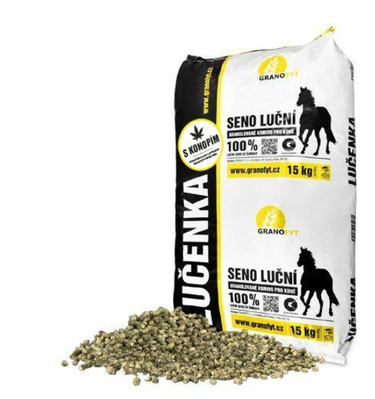 Lučenka s konopím - Granulované seno s přídavkem konopných kanabinoidů