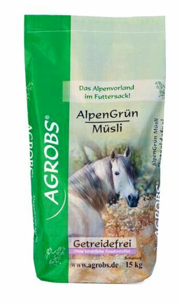 AGROBS - Alpengrün Müsli - Bezobilné alpské zelené müsli 15 kg