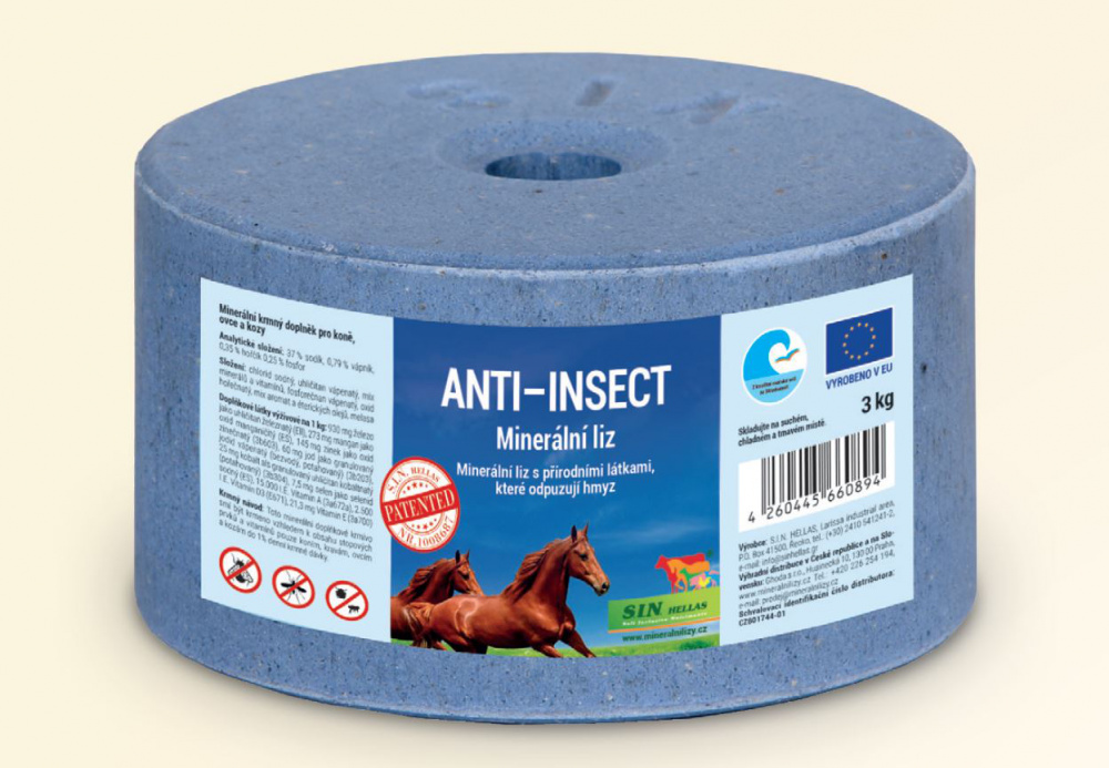 S.I.N. Hellas - Anti Insect, minerální liz, Balení 3 kg