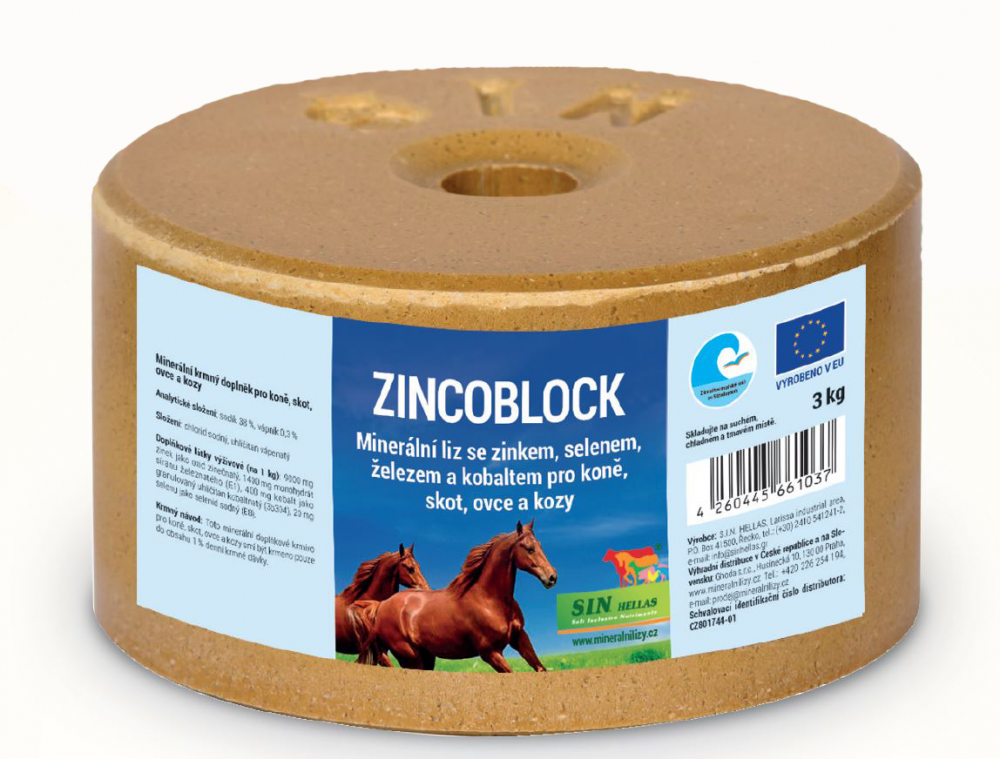 S.I.N. Hellas - Zincoblock, minerální liz, Balení 3 kg