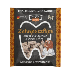 Q-Chefs zdravé žvýkání - Polštářky na čištění zubů pro malé psy Zahnputzflips (Sáček 35g)