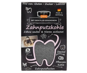 Q-Chefs zdravé žvýkání - Vločky na čištění zubů s aktivním uhlím pro kočky (Sáček 70g)