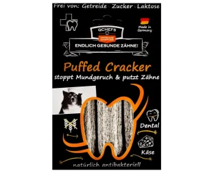 Q-Chefs zdravé žvýkání - Tyčinky na čištění zubů pro psy Puffed cracker (Sáček 75g)