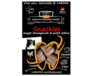 Q-Chefs zdravé žvýkání - Pamlsky na čištění zubů pro psy Vital Snackies (Sáček 63g)