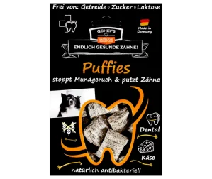 Q-Chefs zdravé žvýkání - Krekry na čištění zubů pro psy Puffies (Sáček 63g)