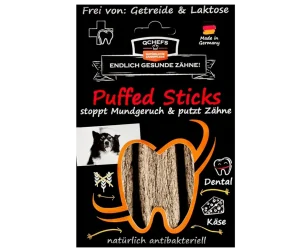 Q-Chefs zdravé žvýkání - Tyčinky na čištění zubů pro psy Vital Puffed Sticks (Sáček 70g)