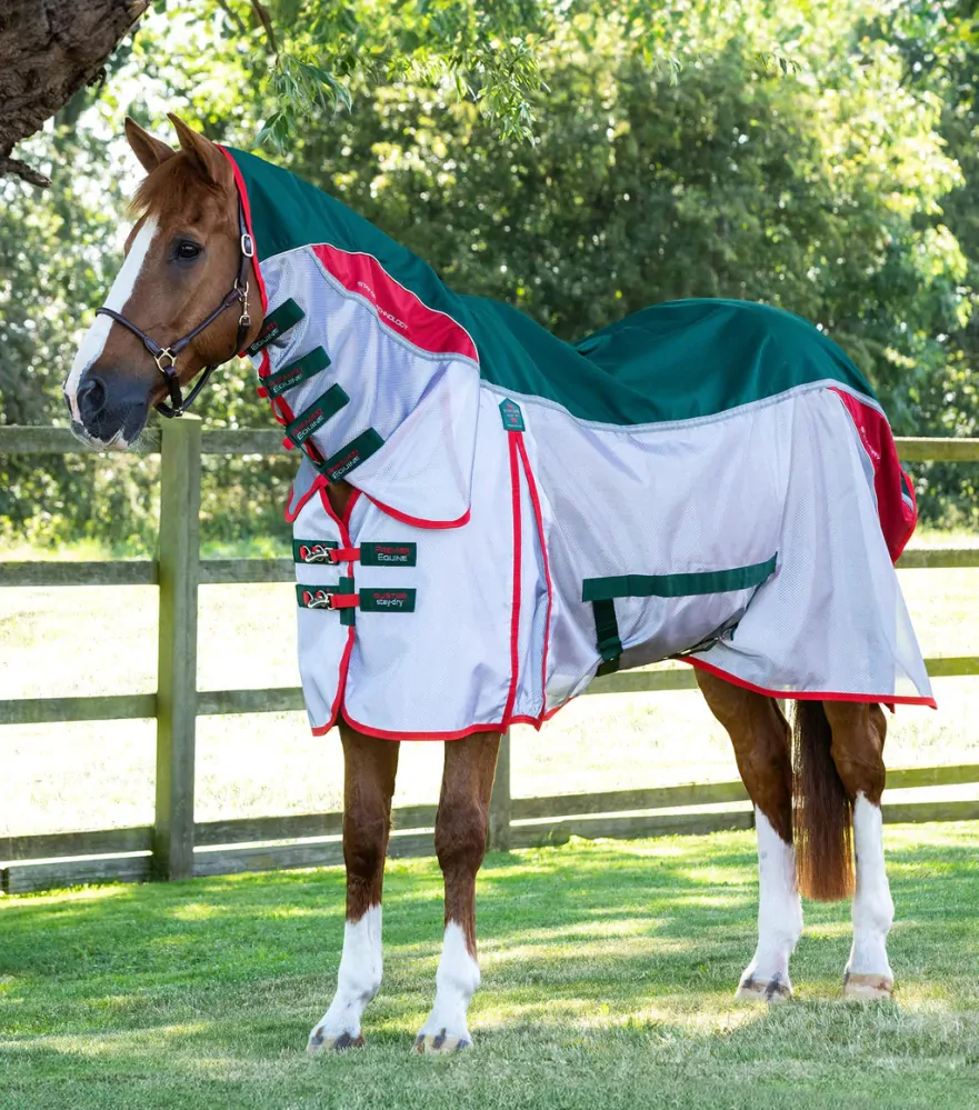 Premier Equine - Síťová deka s nepromokavými zády a krkem Buster Stay-Dry Super Lite Fly